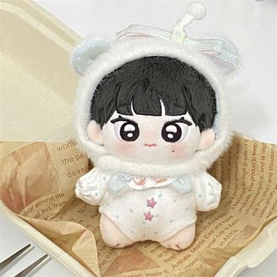 熊熊可爱多蓝色款10cm棉花娃娃套装衣服可爱10cm娃娃换装毛绒配件