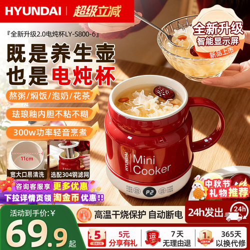 HYUNDAI电炖杯办公室迷你养生杯