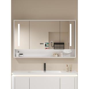 ?浴室镜柜能实挂木智卫生间墙式 带储架物储物镜箱洗手台一体941梳