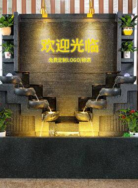 型欧式流公水大墙幕墙酒店花JPK园水庭院司风水招财屏风景观装饰