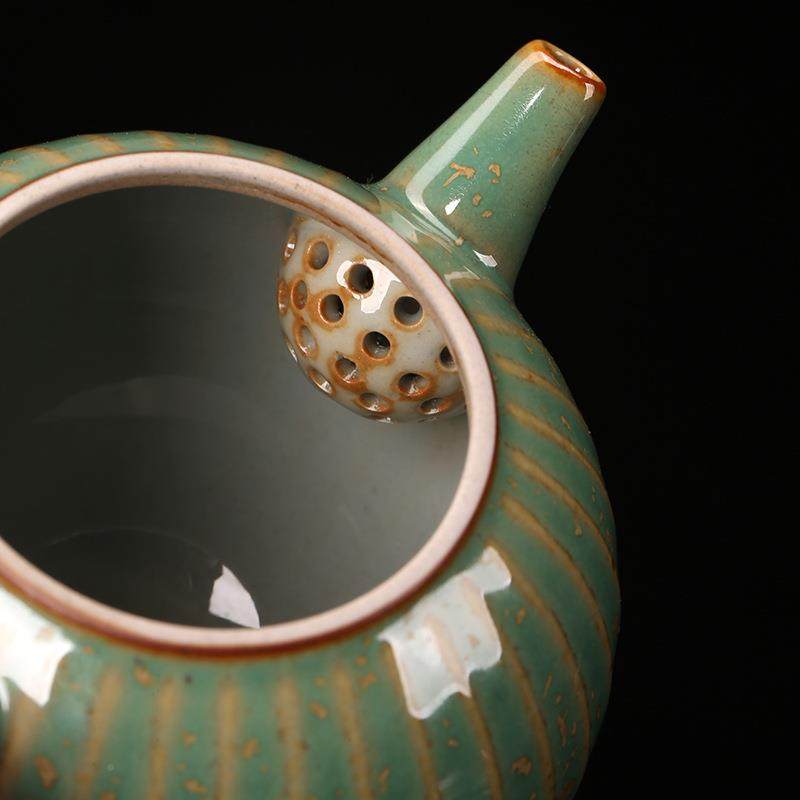 熹言钧窑小壶家用陶瓷茶夫档泡茶壶单壶钧瓷小圆球孔功高过滤泡茶