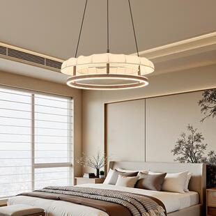 宋代美学约灯新中407式 书房餐简厅双层圆形厅圆环灯具主卧室客大