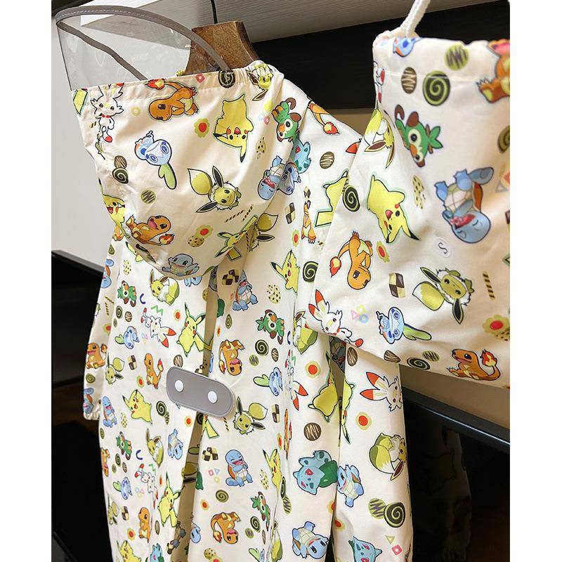 日系儿童防儿雨衣男XEB童女童小孩学上生幼园宝宝水书包位学轻薄