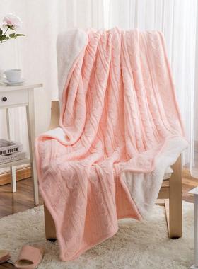 厂家双麻花加绒复秋冬沙盖毯针织休闲毛MSY线毯欧式古毛毯发子