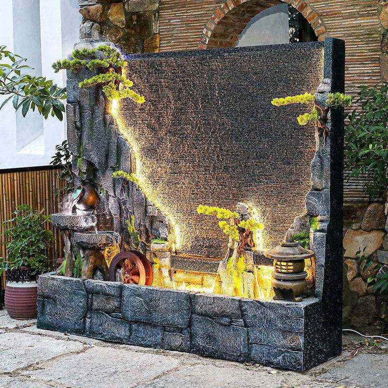 水地幕流水喷泉摆件屏风景观墙庭院花YAC园布置水景落喷泉假水山,家居饰品,流水摆件,淘宝优惠券,粉丝福利购,淘宝优惠卷