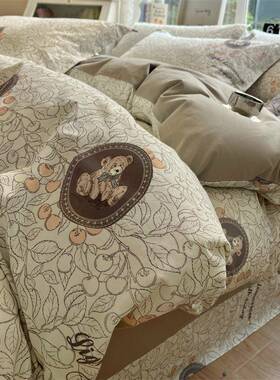 AGBN类被加厚纯棉磨四套件秋冬保毛暖全棉套床笠床上用品床单三件