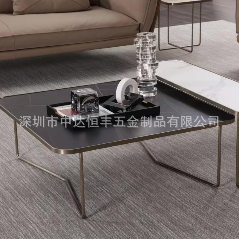 现代轻简货约岩板边几现小奢茶几OXK客厅沙发角几可卧室小方桌