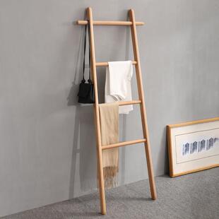 帽实木梯形CWL置物架落地卧衣架室床入户小型挂衣架浴尾室梯子毛