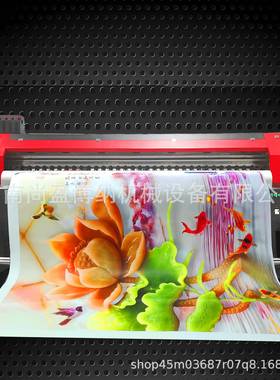 玄关画UV打机5米广告印布绘机喷PVC移门UV卷材SY-320机18D壁画打