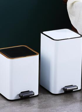 厨房家用商用办公室脚踏式缓降音方形静双大容量不锈钢垃OUK-J12