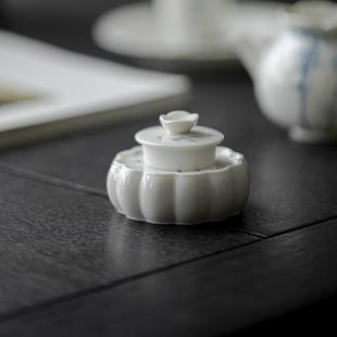墨己手绘青花竹子逸花朵盖置道置配件茶壶紫茶砂mjtc壶盖盖托放盖