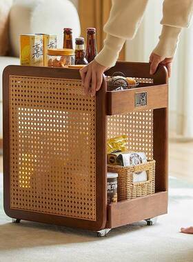 多家用桌下层书包架动书本架桌SG100-TC边储物杂物移复置物架藤编