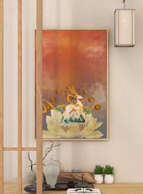 福禄寿喜饰OAH新中式装画客厅国风画代中风餐桌过国现道挂画吉祥