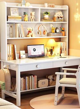 公实木书桌学生家用书架写一办49814体桌电脑桌家用学生字台儿童