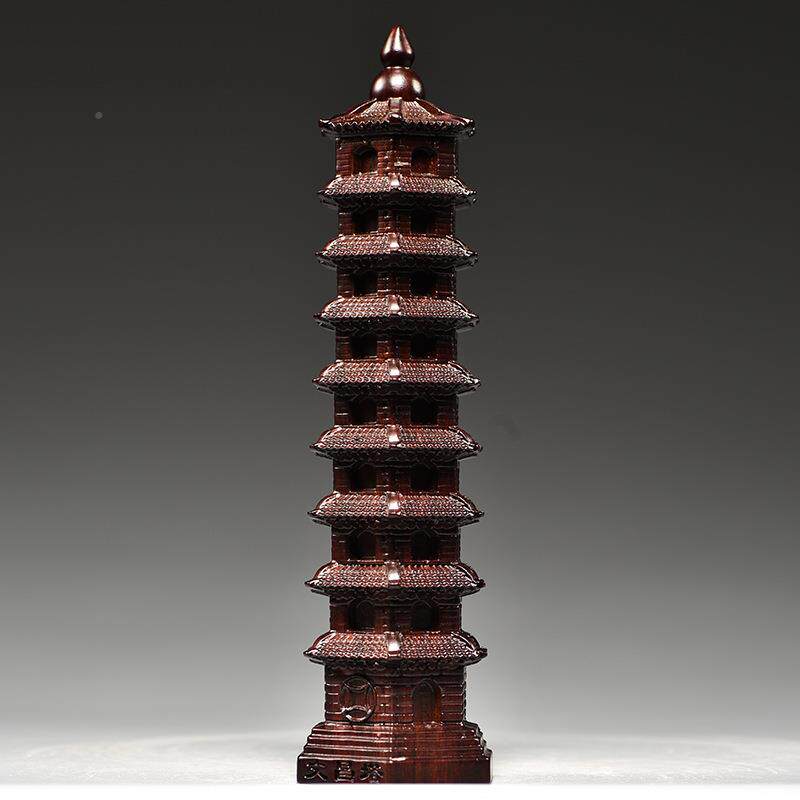 黑檀木雕XCYZ01069层文塔昌塔摆件木头居文昌九层家客厅玄关装饰