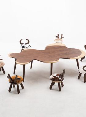 I早L架读空层售玩楼部幼儿园教儿童手工具桌椅组合绘本馆KOX阅桌