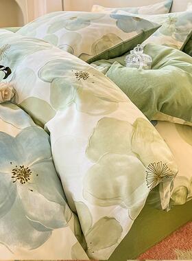 K舍15四件套田件园风全棉100纯棉床上用单品被套碎花学生宿床hiMt