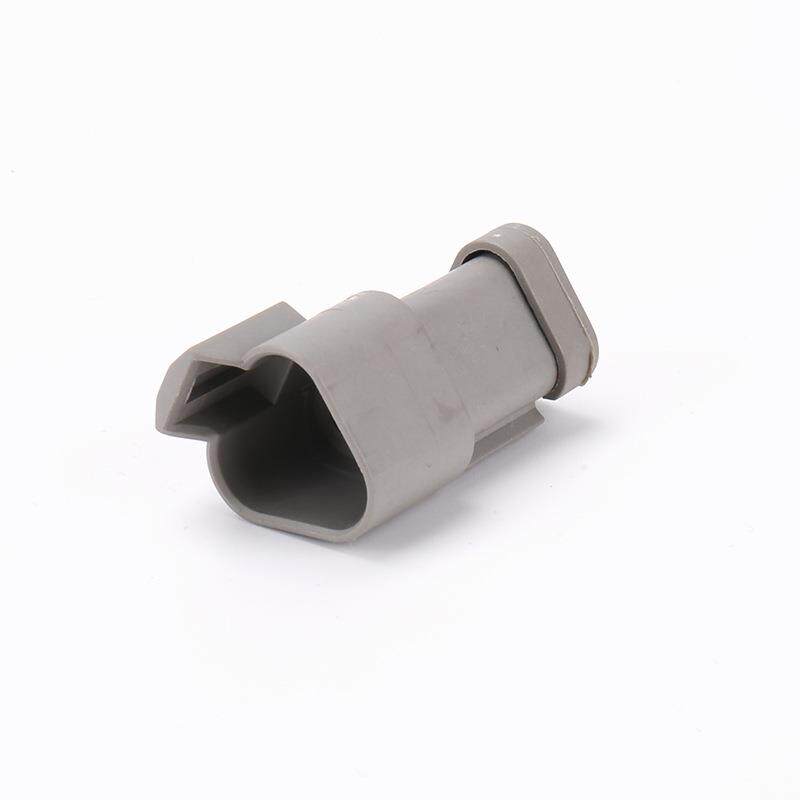 DT43连P-E0003工程防水连接器线束插头MDU灰色带平盖三孔汽车接-