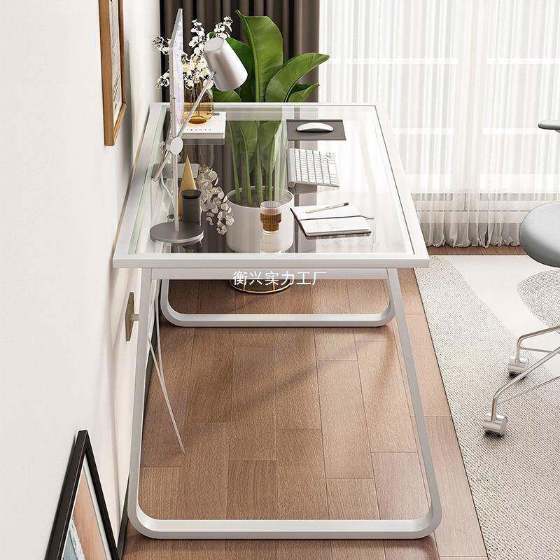 现代钢化璃电脑桌办公桌简约家生书桌BC1化妆用玻经济型写字学台