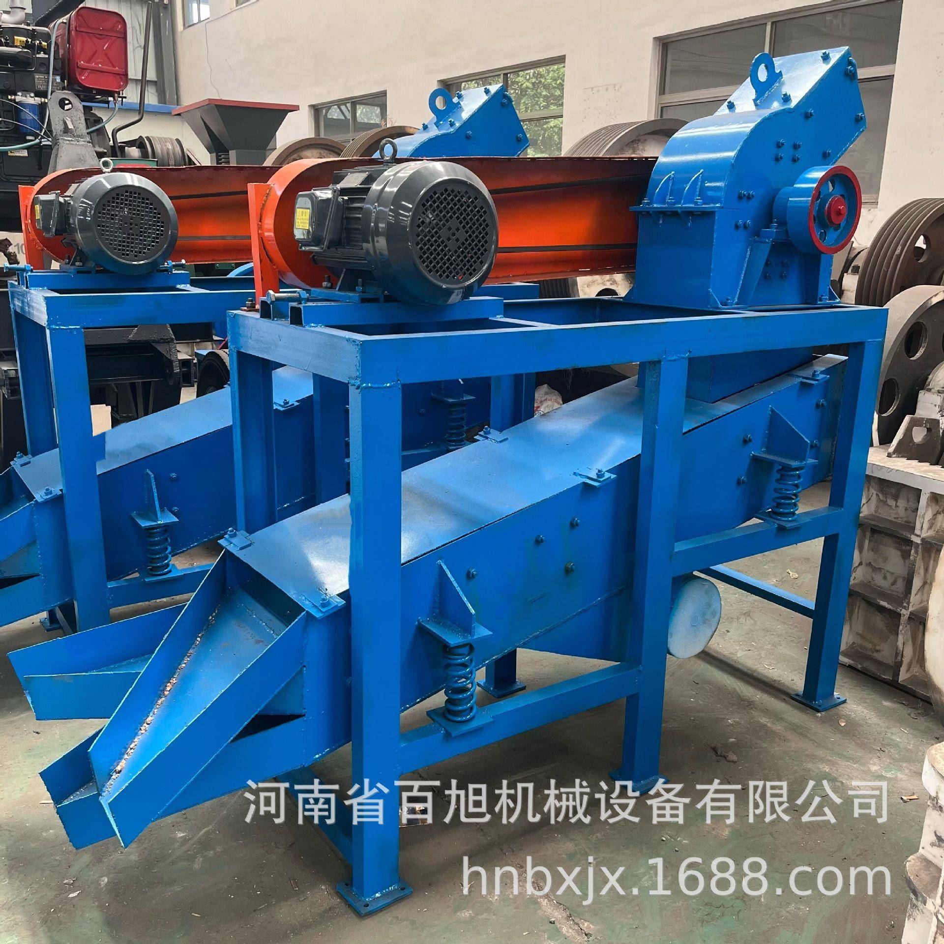 沙小型石头砖头块碎机建筑垃粉圾制机筛移动BX382锤式破碎机分一