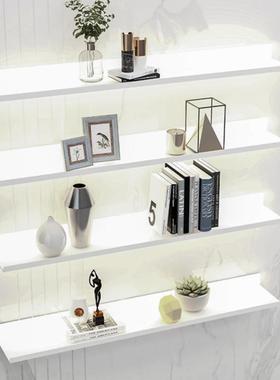 铁艺带灯发LY00336-光防掉落层板属壁式一挂字金置物架客奢厅轻书