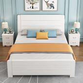 实木床主1.8米现代简约双人床卧BED1.米大床出租房床床单人1.2m家