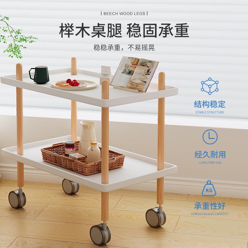 1206丹麦约小车移动沙发边床边几小桌推子茶床头柜简迷你实木边几