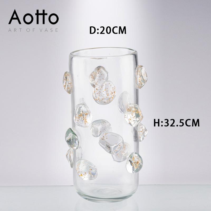 现代简厅约气泡透璃明玻花OHV3189瓶花水培插花干花装饰客艺术瓶