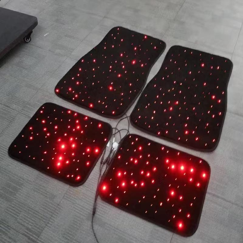 026爆围718品LED星星脚底光导光汽2车内饰氛灯地脚垫地发毯尺寸可