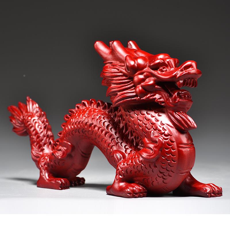 红木雕十龙色摆件实木二生肖龙动物家居客厅XCYZ0122公装饰工艺品