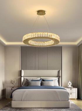 新款简档约轻奢晶5989吊水灯客厅现代高ED灯饰复式楼大L厅豪华版