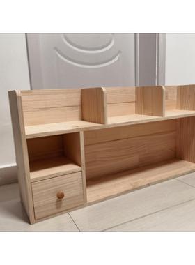 简易实木桌上小书学生儿童收纳架架0523木松多层飘窗物柜桌面置物