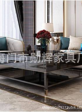 后现代轻奢茶几电柜组合实木家桌具VPT客厅茶意式茶风视格正方形