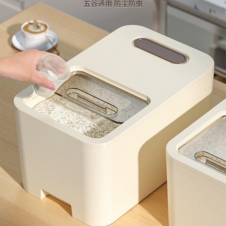 装米桶家用防虫防潮米缸大米杂粮收纳盒米箱面粉面桶储物罐绢花无