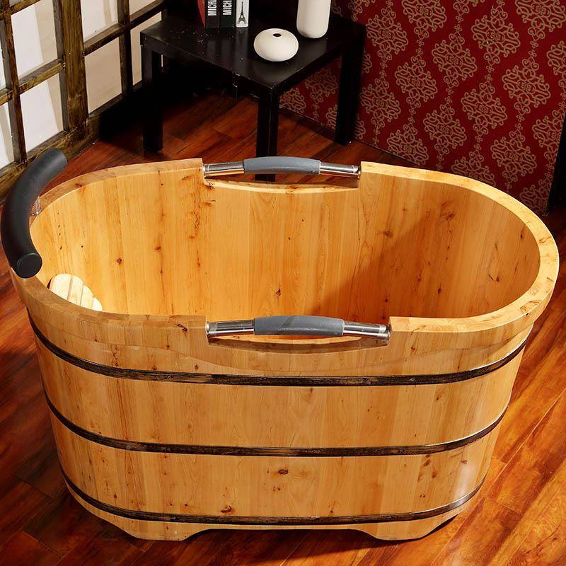 川浴澡木桶成桶人浴盆沐浴木桶带扶手泡澡木浴缸香CYT-011柏木浴