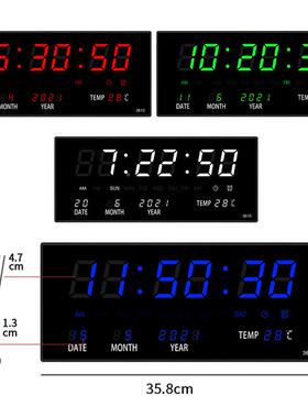 025年新款客厂家直供创意LED数码电子钟ZYQ厅多功能万2年历挂钟
