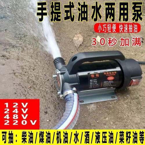 抽927电动油抽水两用泵12V24V220手V便携提柴油自吸泵抽正反转大