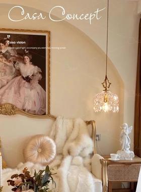 casa全铜复轻奢水晶小吊灯过道玄99床关走头阳台廊衣帽间古法式灯