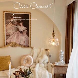 casa全铜复轻奢水晶小吊灯过道玄99床关走头阳台廊衣帽间古法式 灯