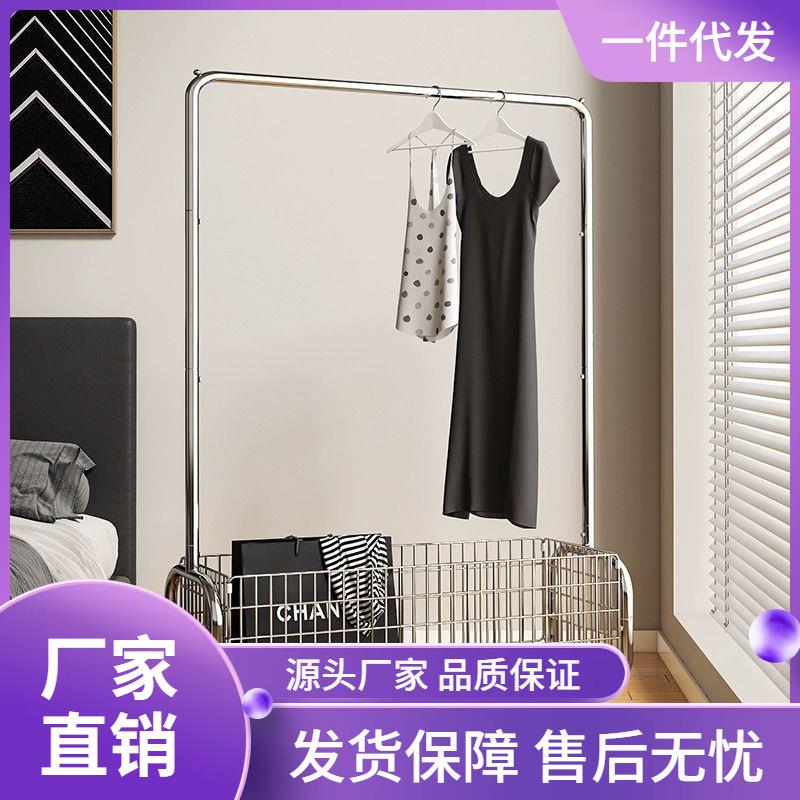 衣架落地卧动晾dmdm挂收衣架移轻奢转角衣帽架隔夜室纳衣服置物架