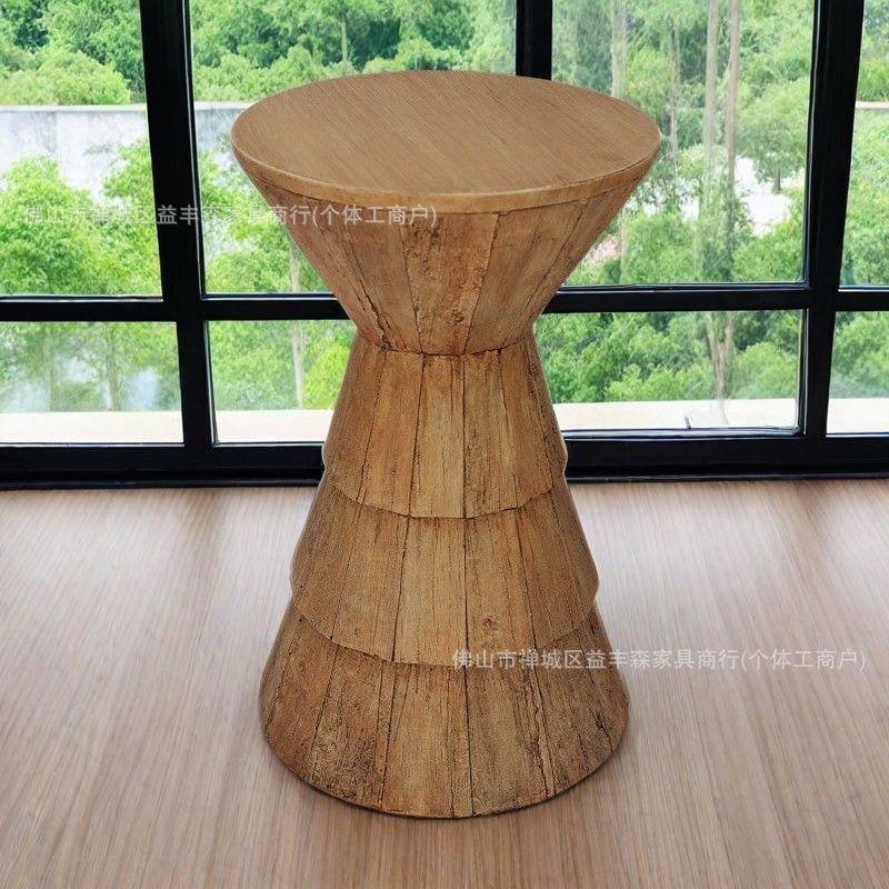 中古风花架小茶几阳台小茶桌单人沙发落地摆件替代品落地式花盆图片