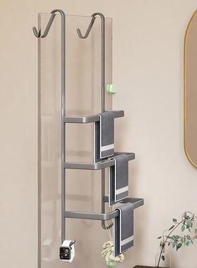 浴室毛巾淋浴架房子玻璃门挂FUY架厕所浴架巾毛巾杆卫生间架置物