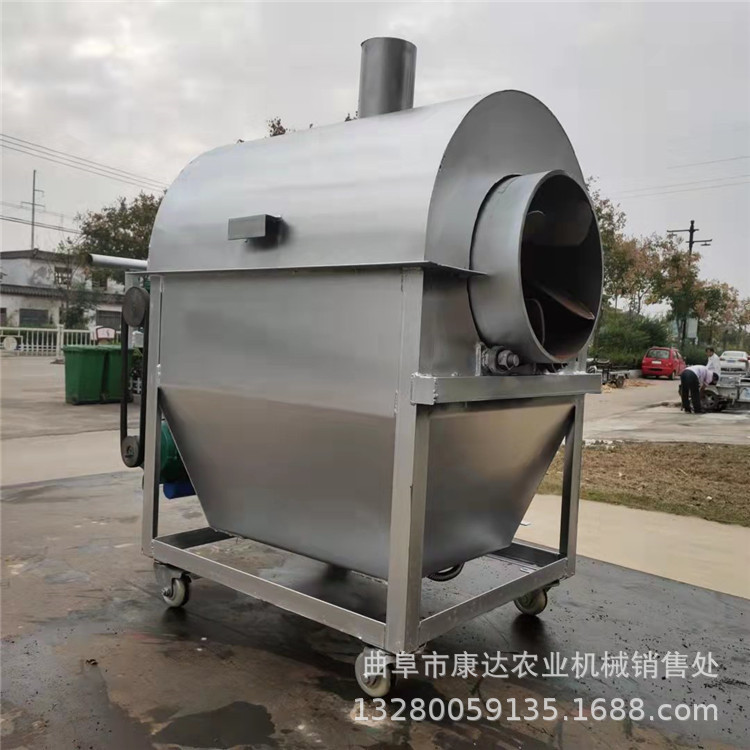 金银花电动加热炒货机 带皮花生炒熟机 碳加热50斤不锈钢翻炒机