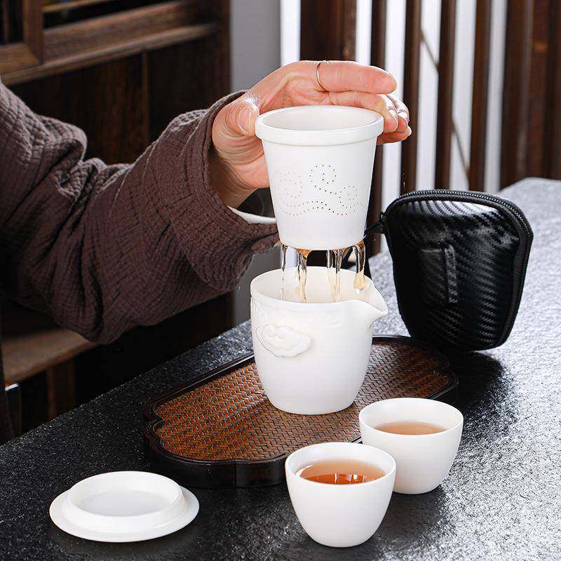 羊脂玉白瓷快客杯一壶二杯陶瓷随手泡陶瓷防烫便携式旅行茶具套装,农用物资,其他肥料,淘宝优惠券,粉丝福利购,淘宝优惠卷