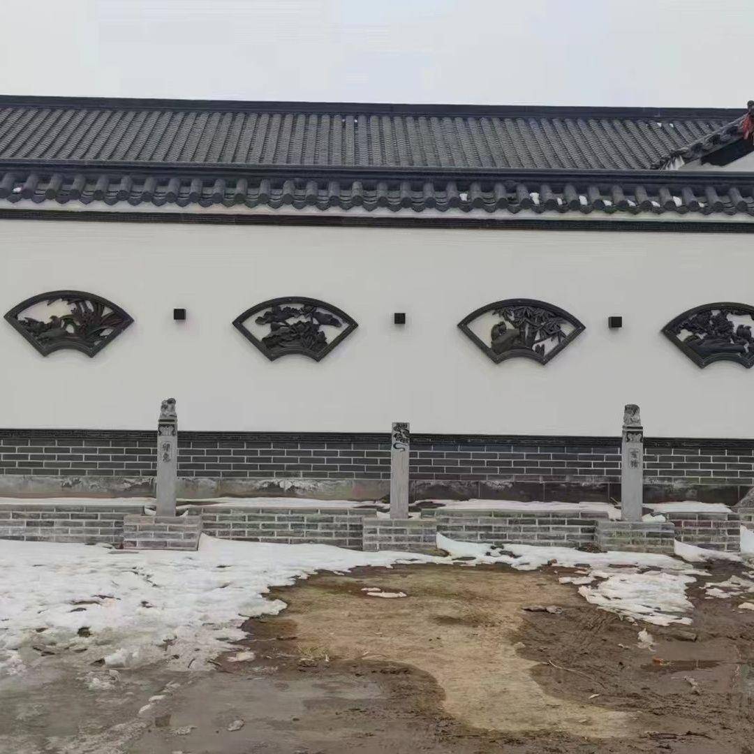 水泥窗花镂空砖雕仿古花中竹式徽围派扇形梅兰436菊庭院透窗窗墙