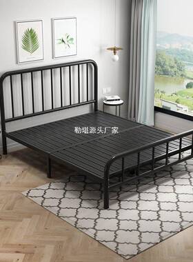 现代简加约双铁人铁床加粗厚家用艺床成人童单人钢架床铁架儿JEM