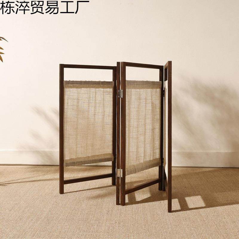 新款中y-009式实木亚麻风幼儿摆屏园隔断小件遮挡做旧复古简约民,基础建材,屏风,淘宝优惠券,粉丝福利购,淘宝优惠卷