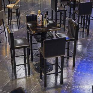 复古酒脚吧散台桌子清高脚995桌椅合工业风吧组小酒馆吧台高凳子