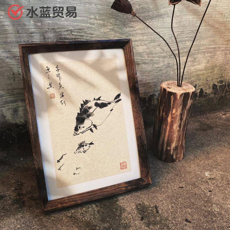 纯手绘国画框山IXK水写画花鸟画意画带可装裱挂墙