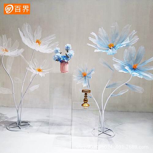百界婚庆道具礼婚真丝网花路引窗装JBD饰摆件纱橱花台t场景布置雏